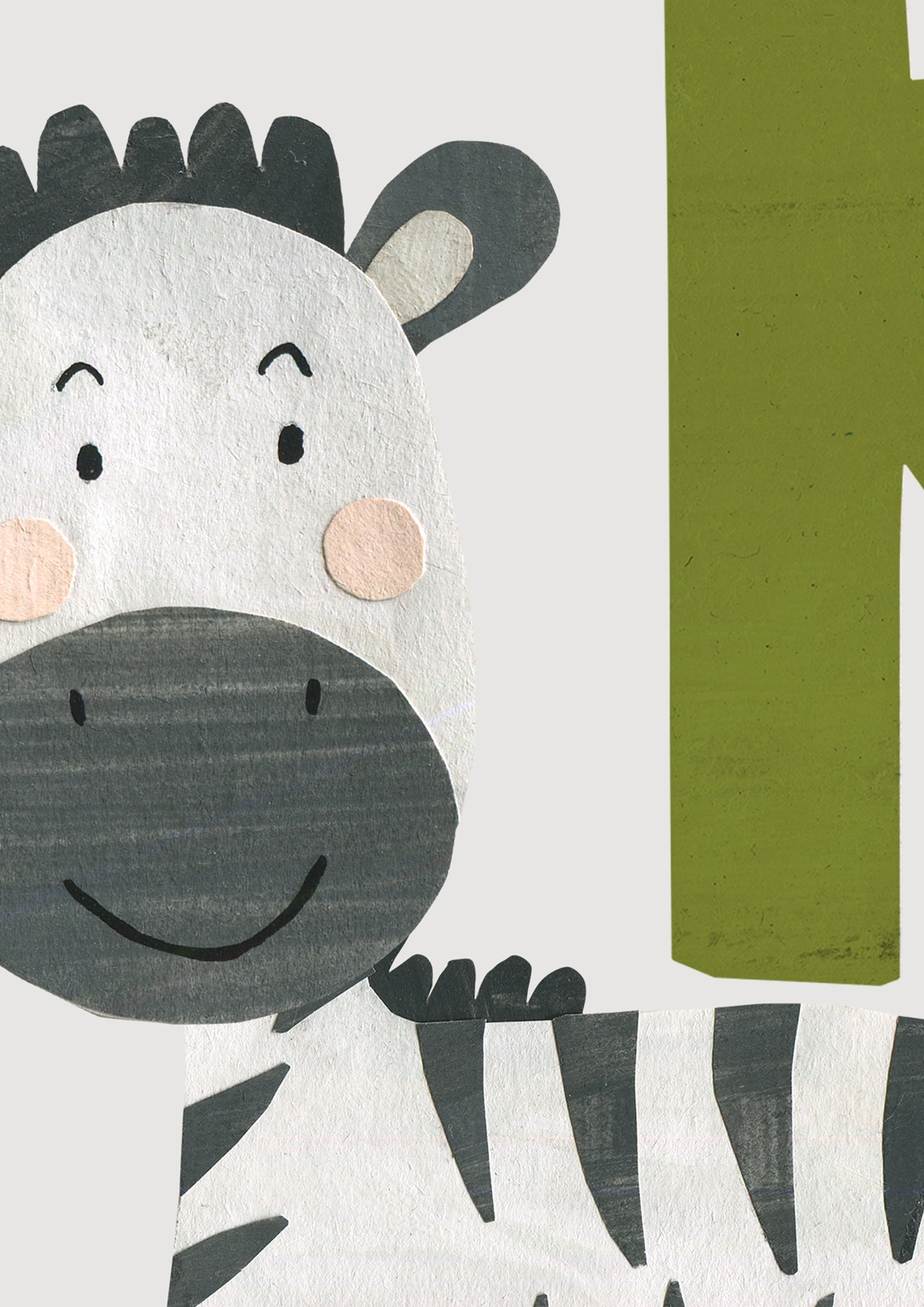 Personalised children's animal initial print