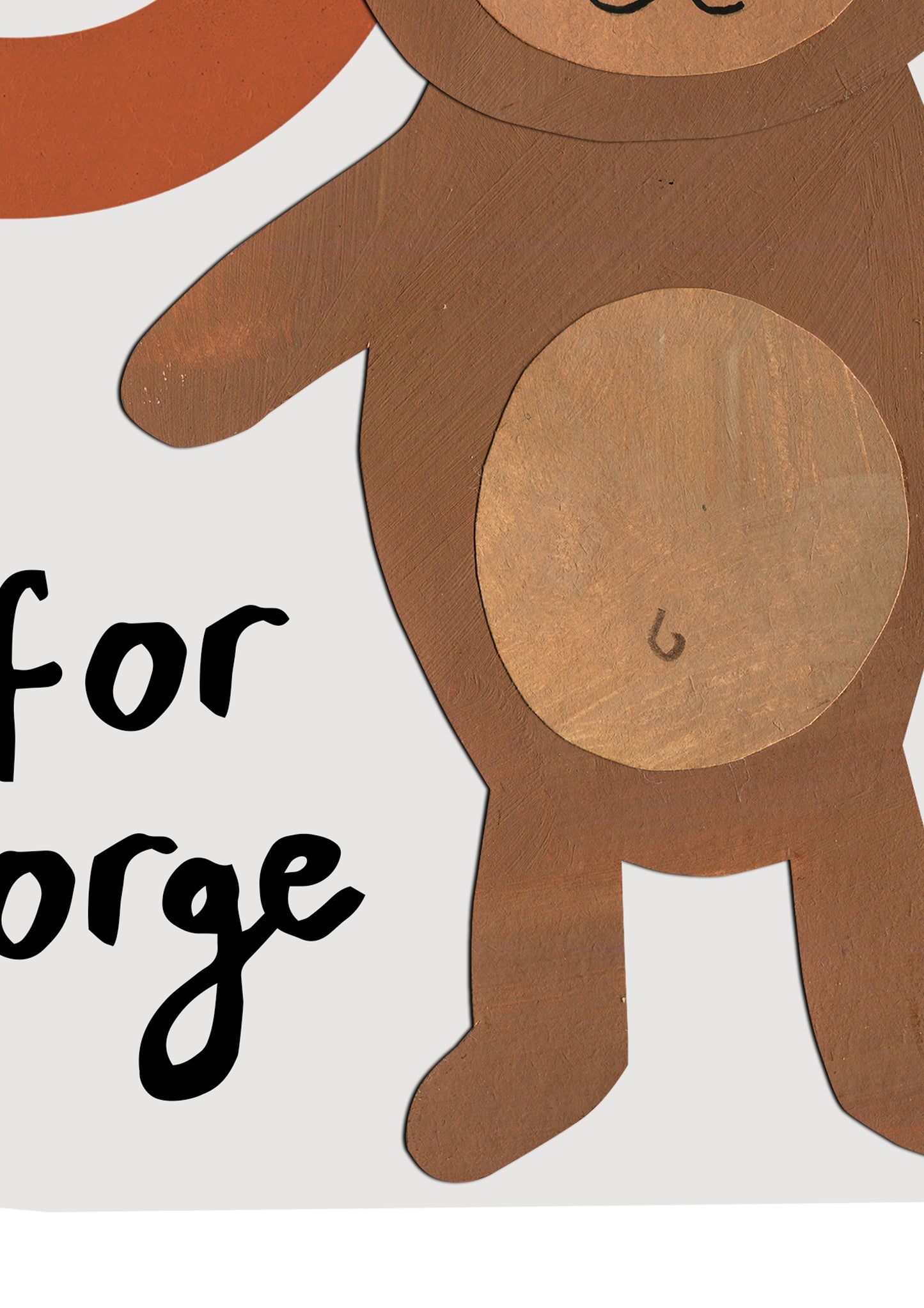 Personalised children's animal initial print