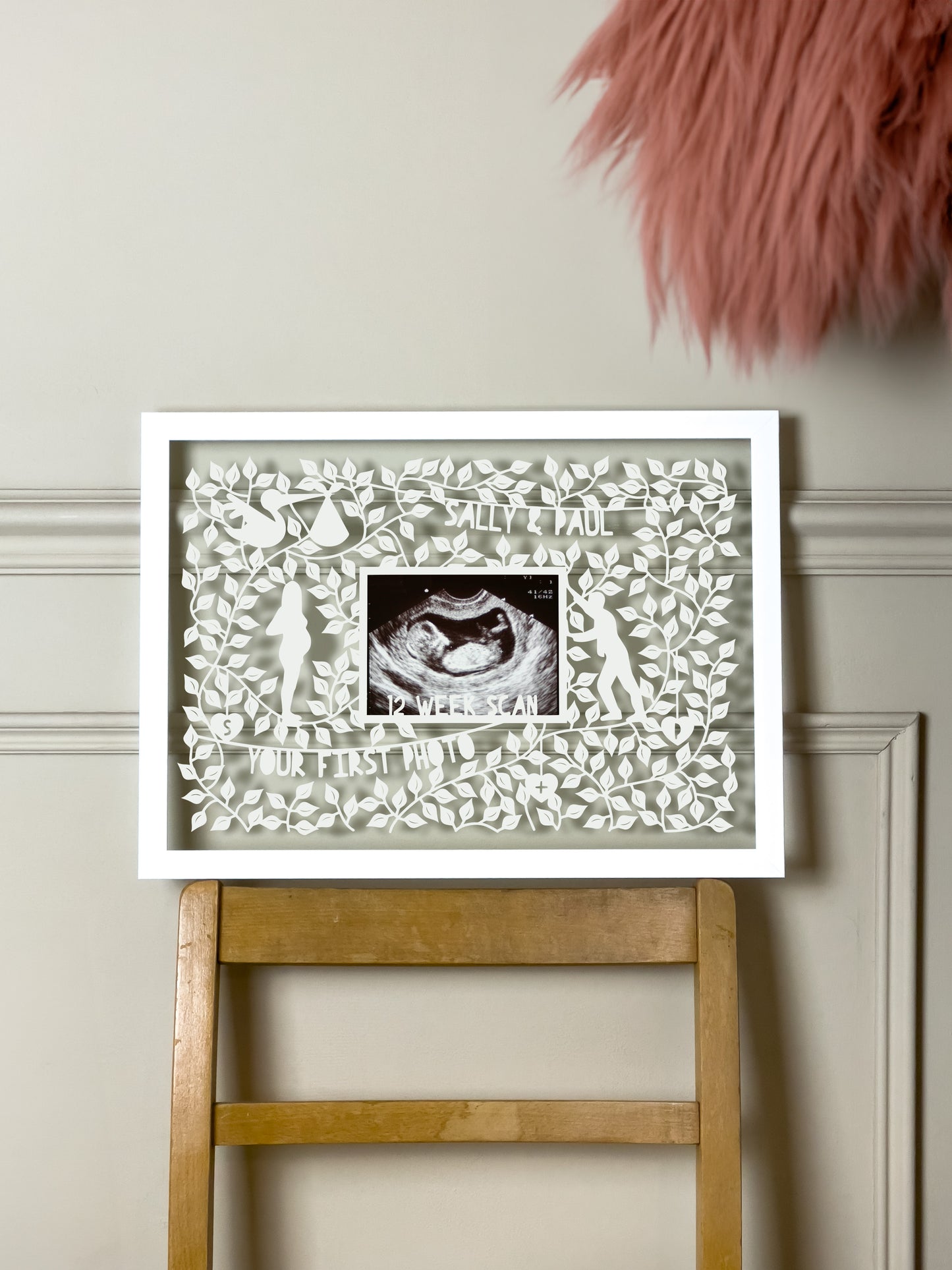 Personalised Baby Scan Papercut