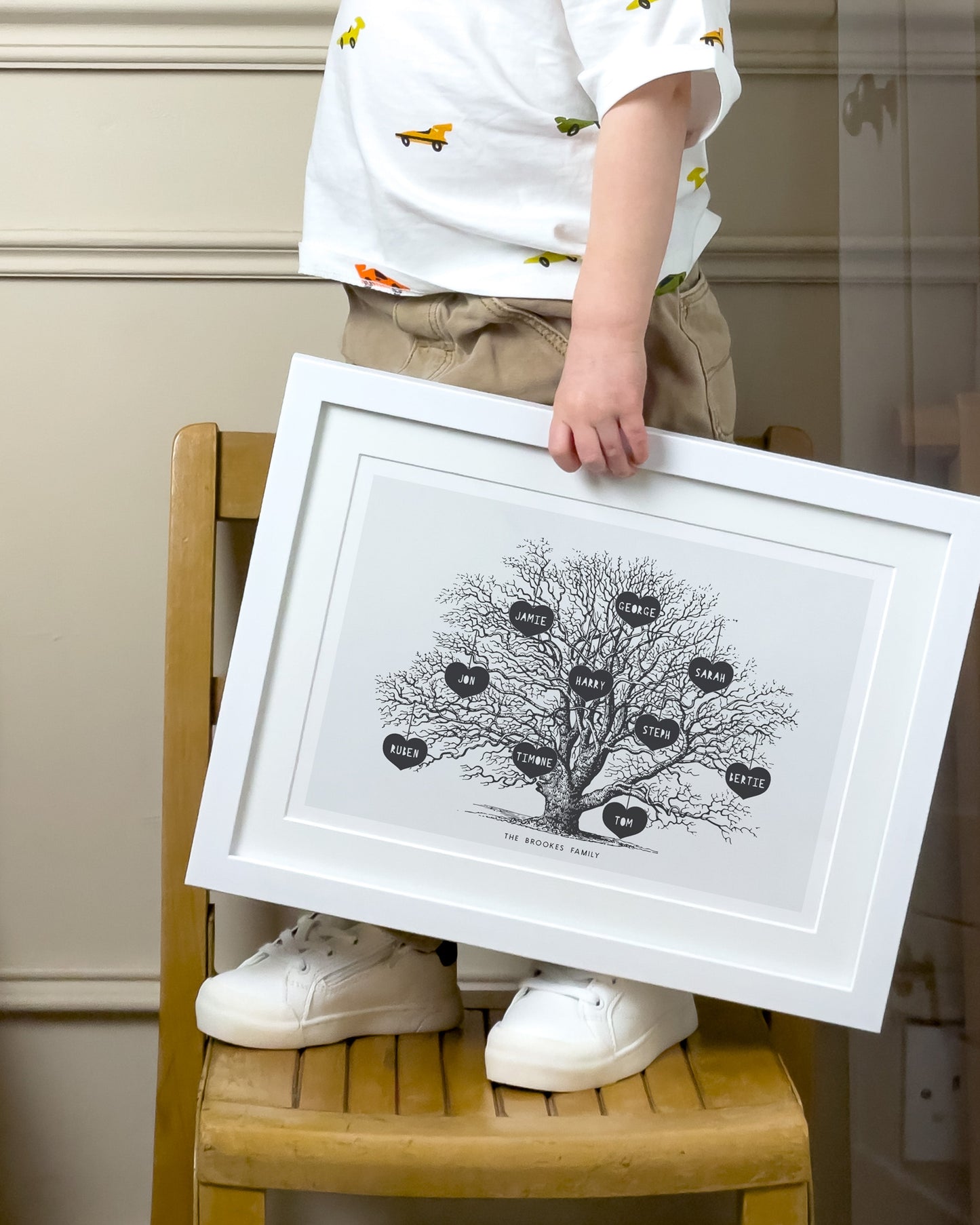 Personalised Vintage Family Tree Drawing Print