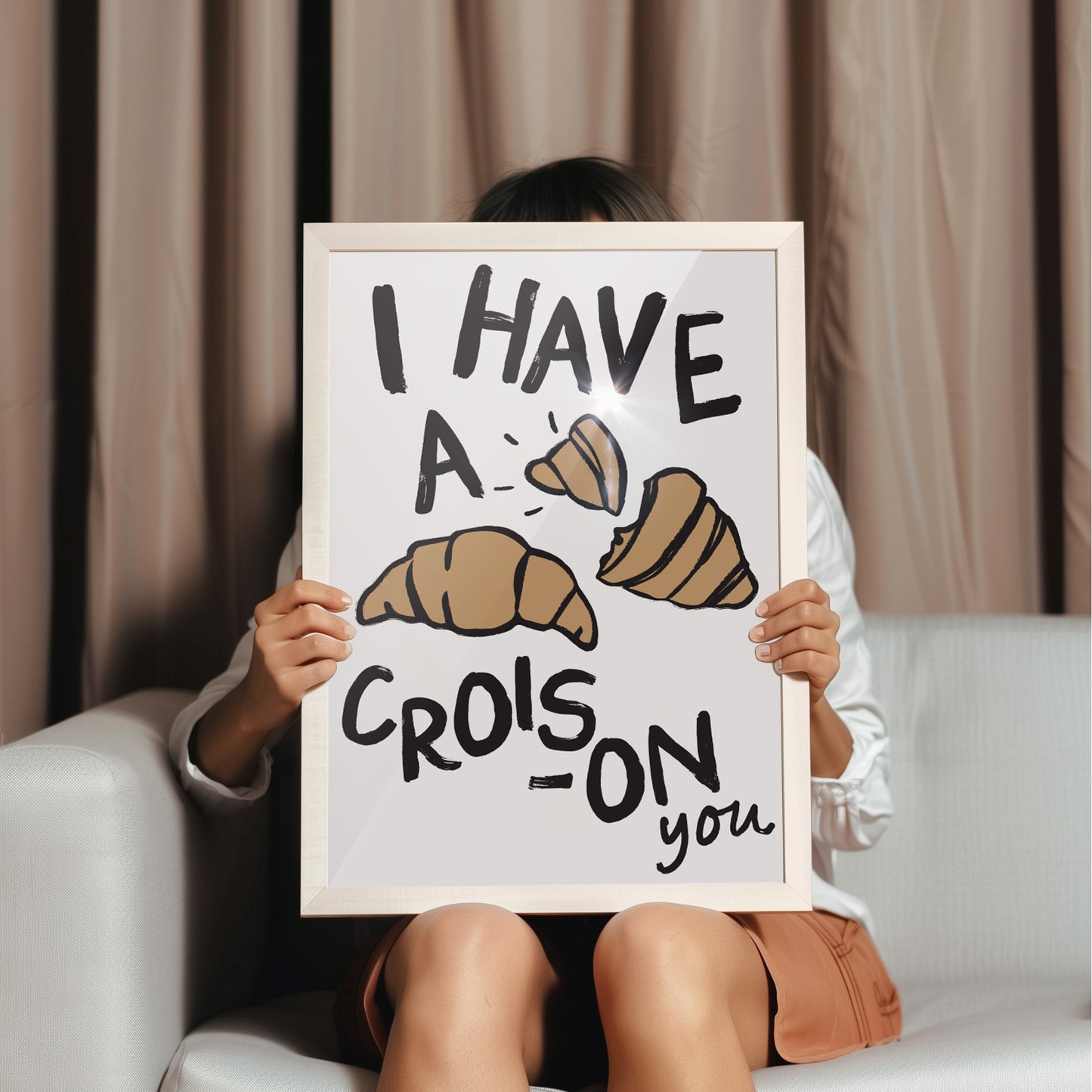 Croissant Love Valentines Print