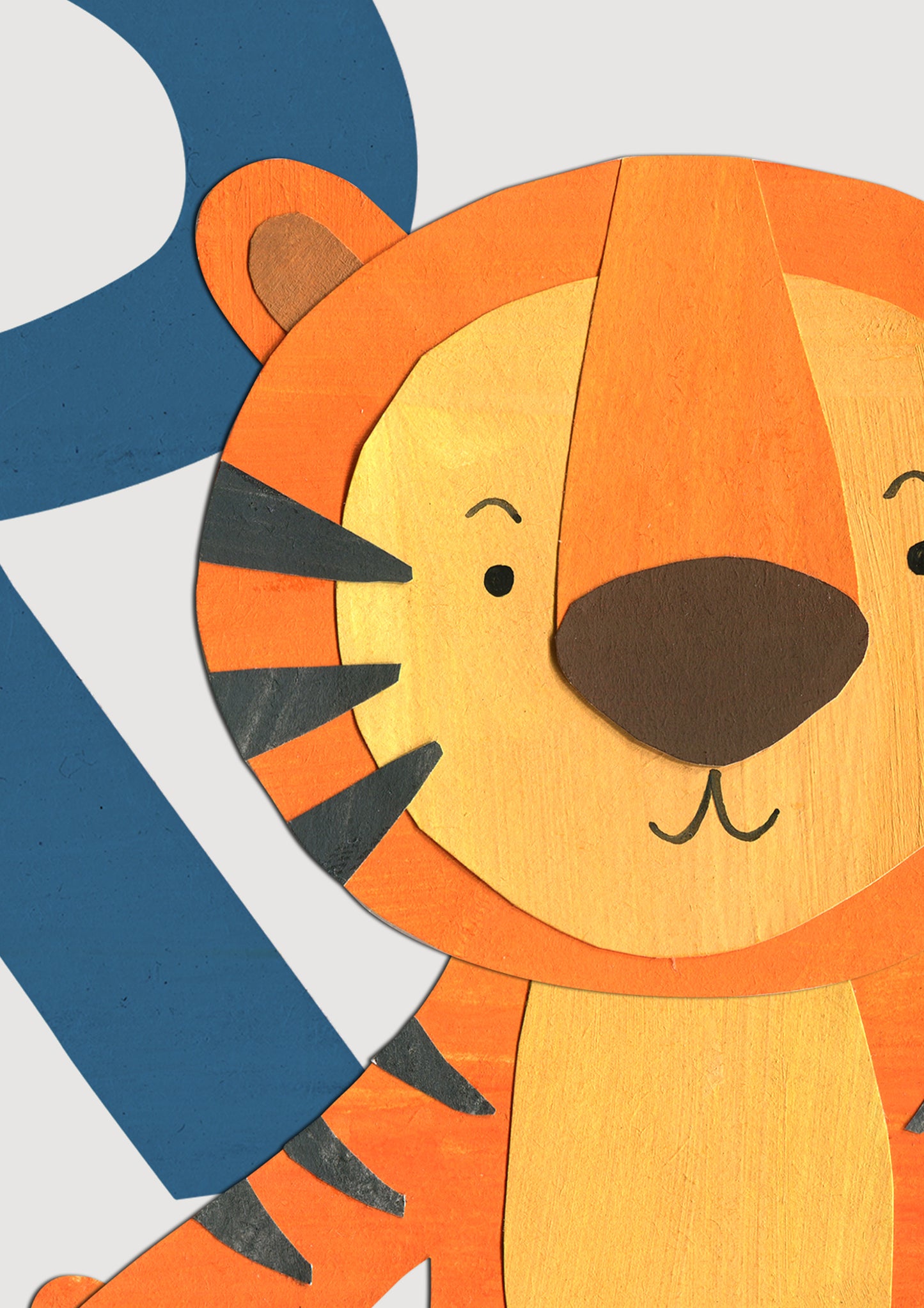 Personalised children's animal initial print