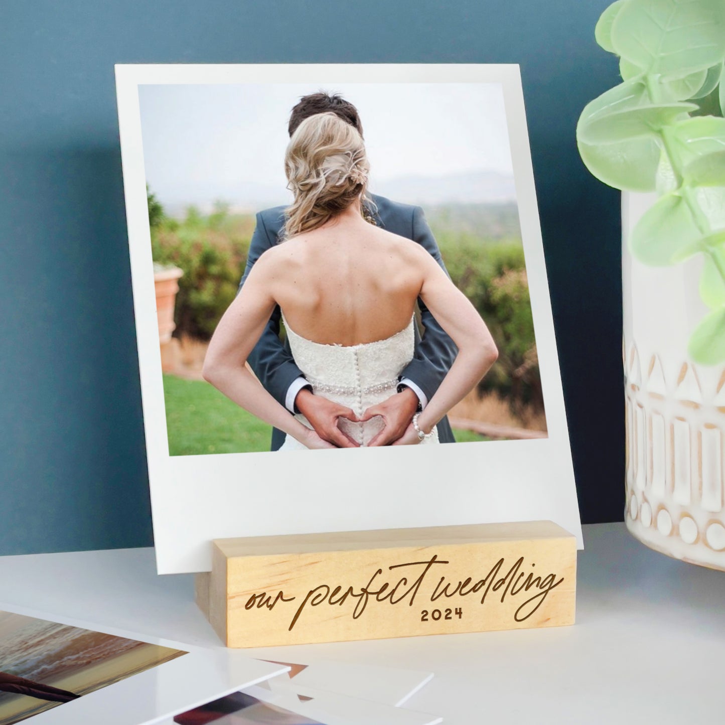 Personalised Wedding Wooden Photo Holder