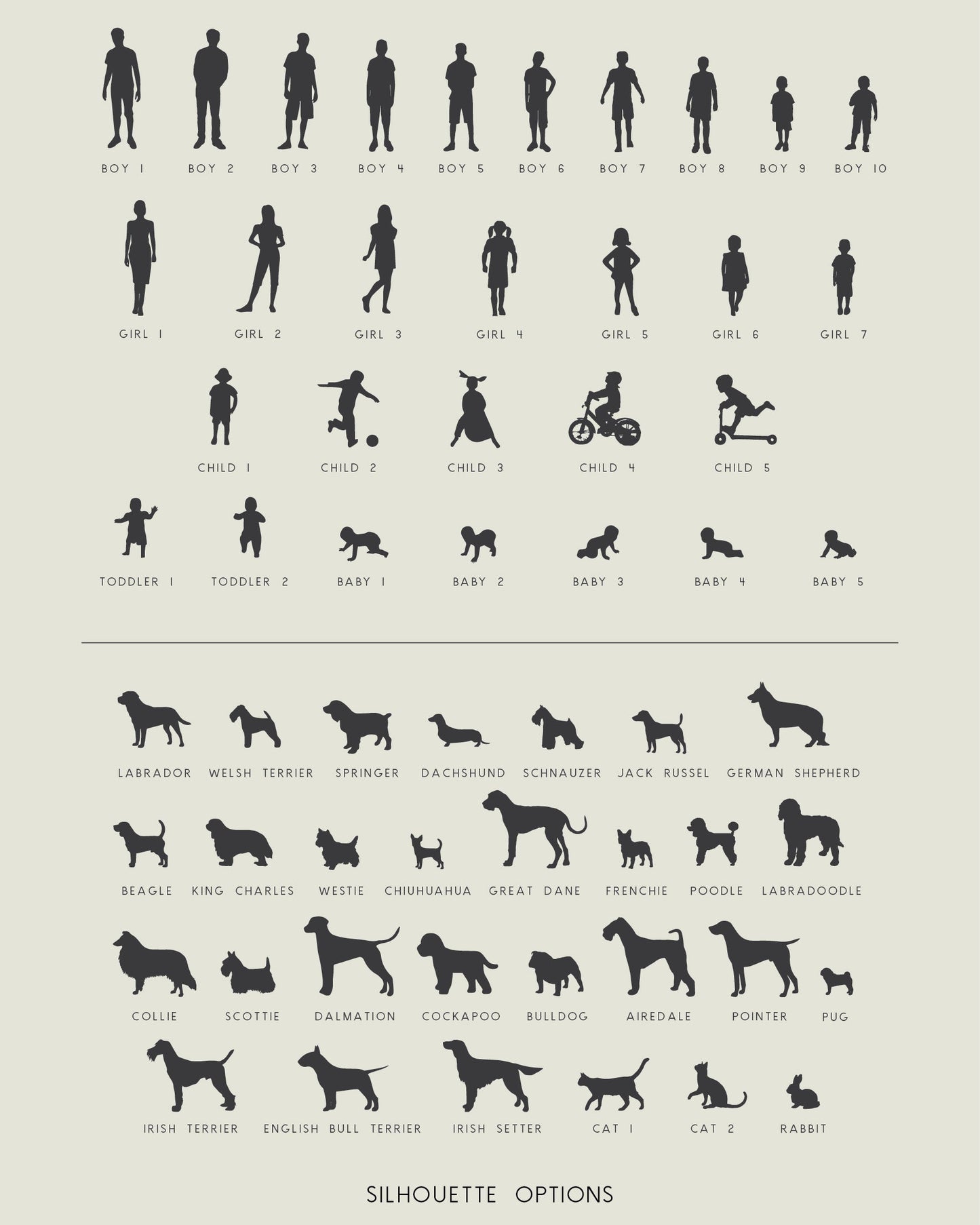 Personalised Family Tree Silhouette Print