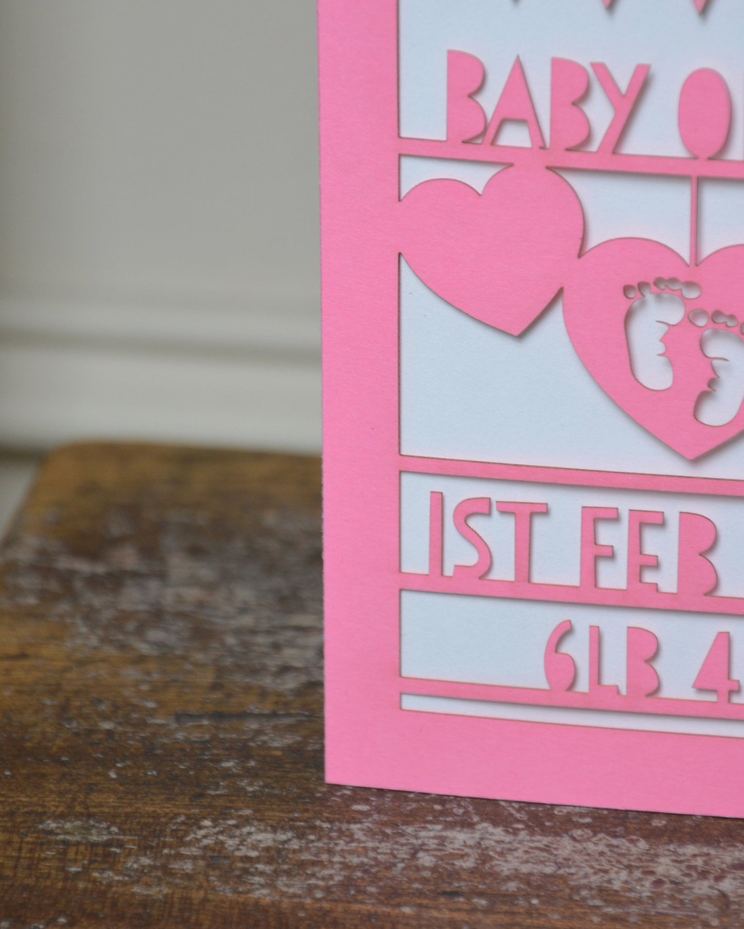 New Baby Arrival Laser Cut Greeting Card