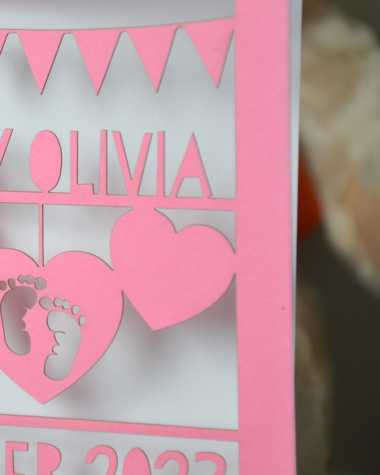 New Baby Arrival Laser Cut Greeting Card