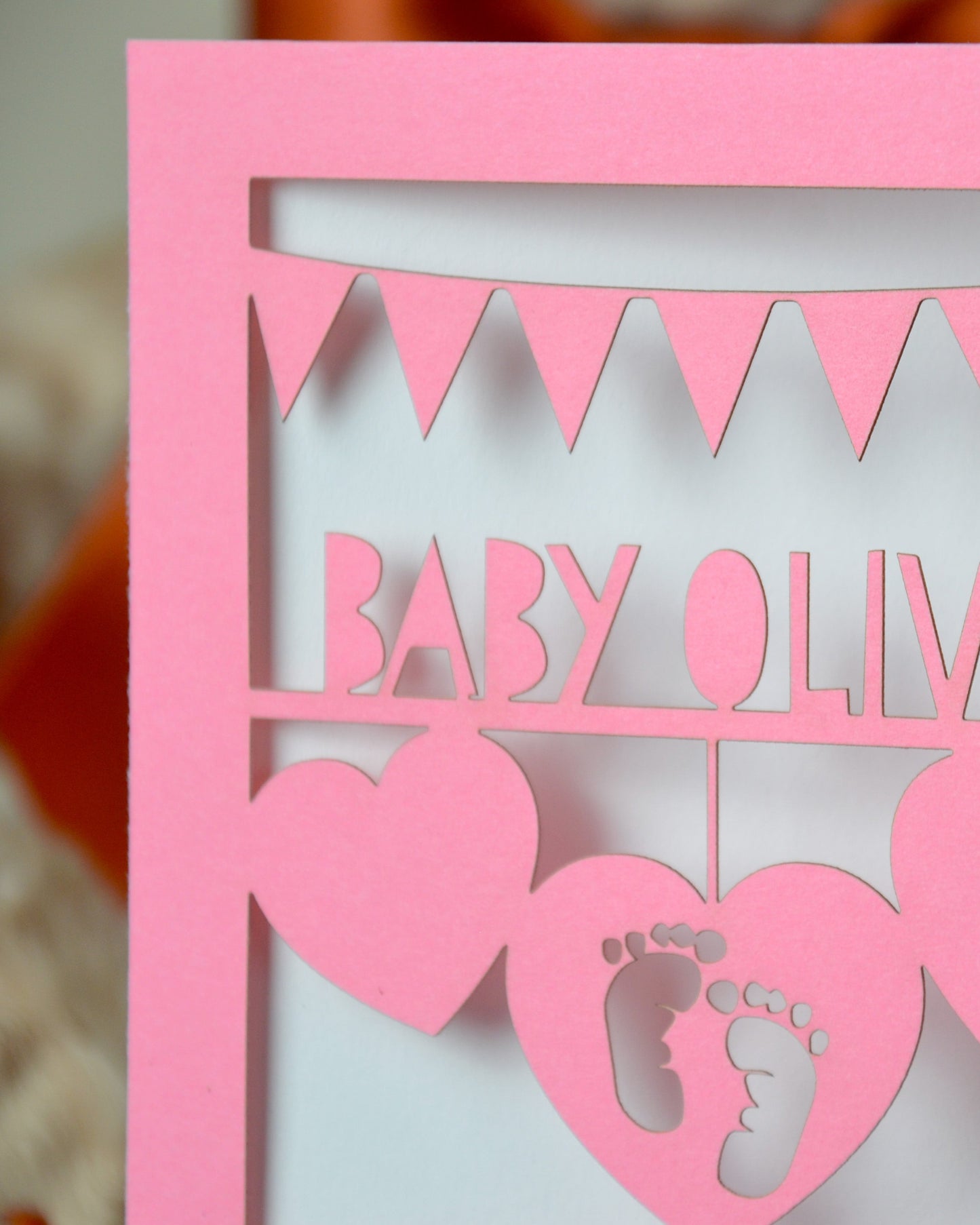New Baby Arrival Laser Cut Greeting Card