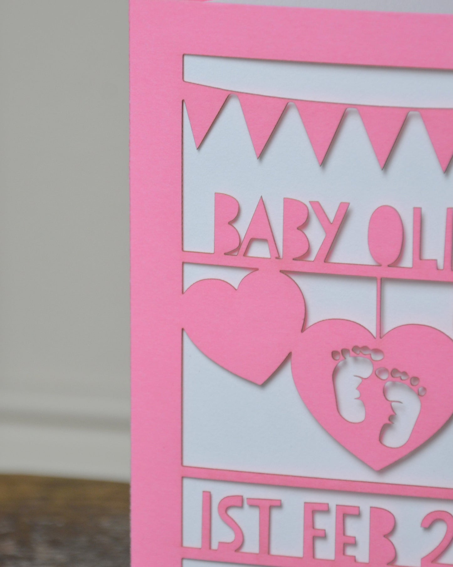 New Baby Arrival Laser Cut Greeting Card