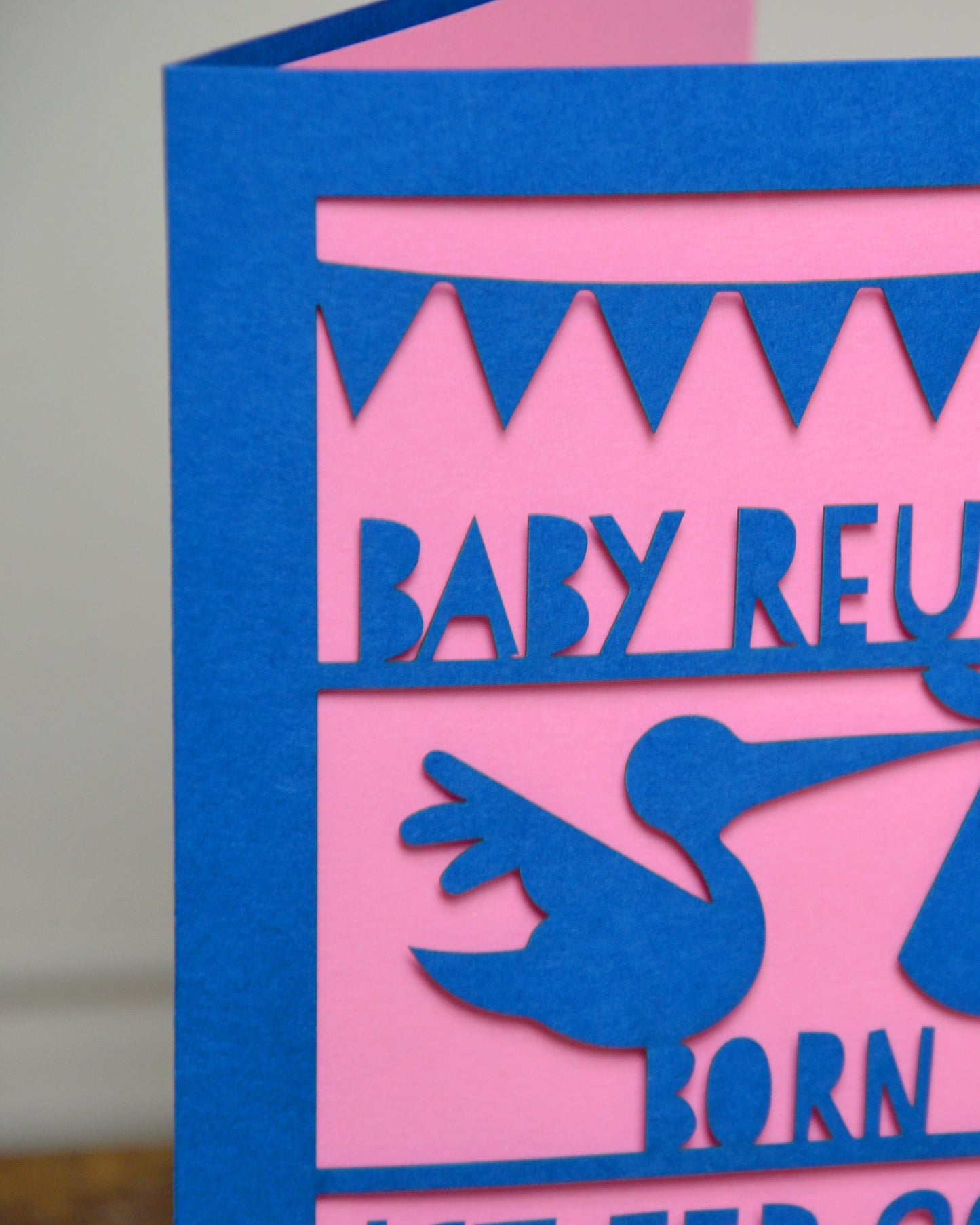 New Baby Stork Laser Cut Greeting Card