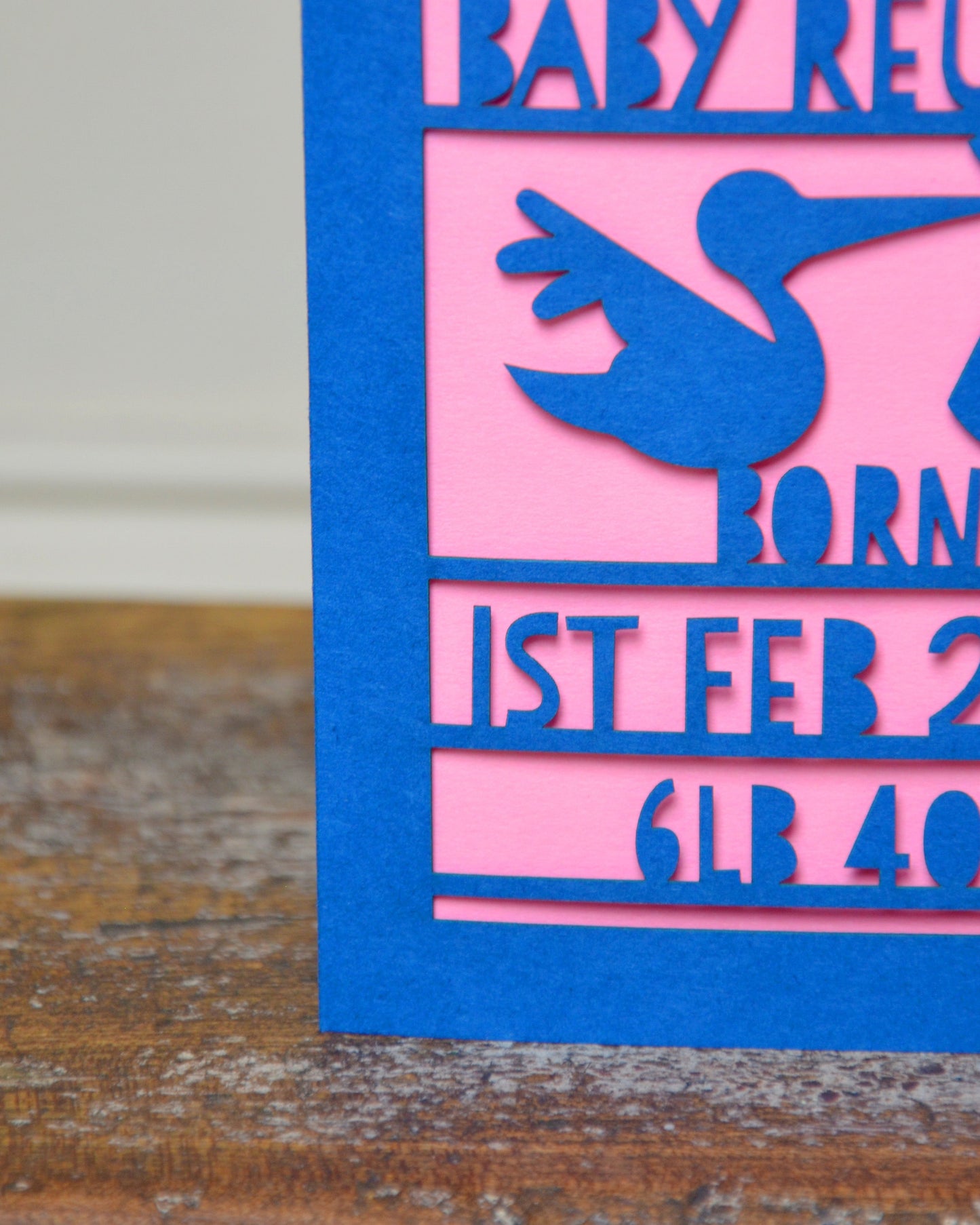 New Baby Stork Laser Cut Greeting Card