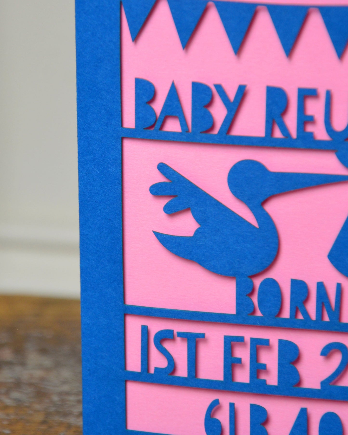 New Baby Stork Laser Cut Greeting Card