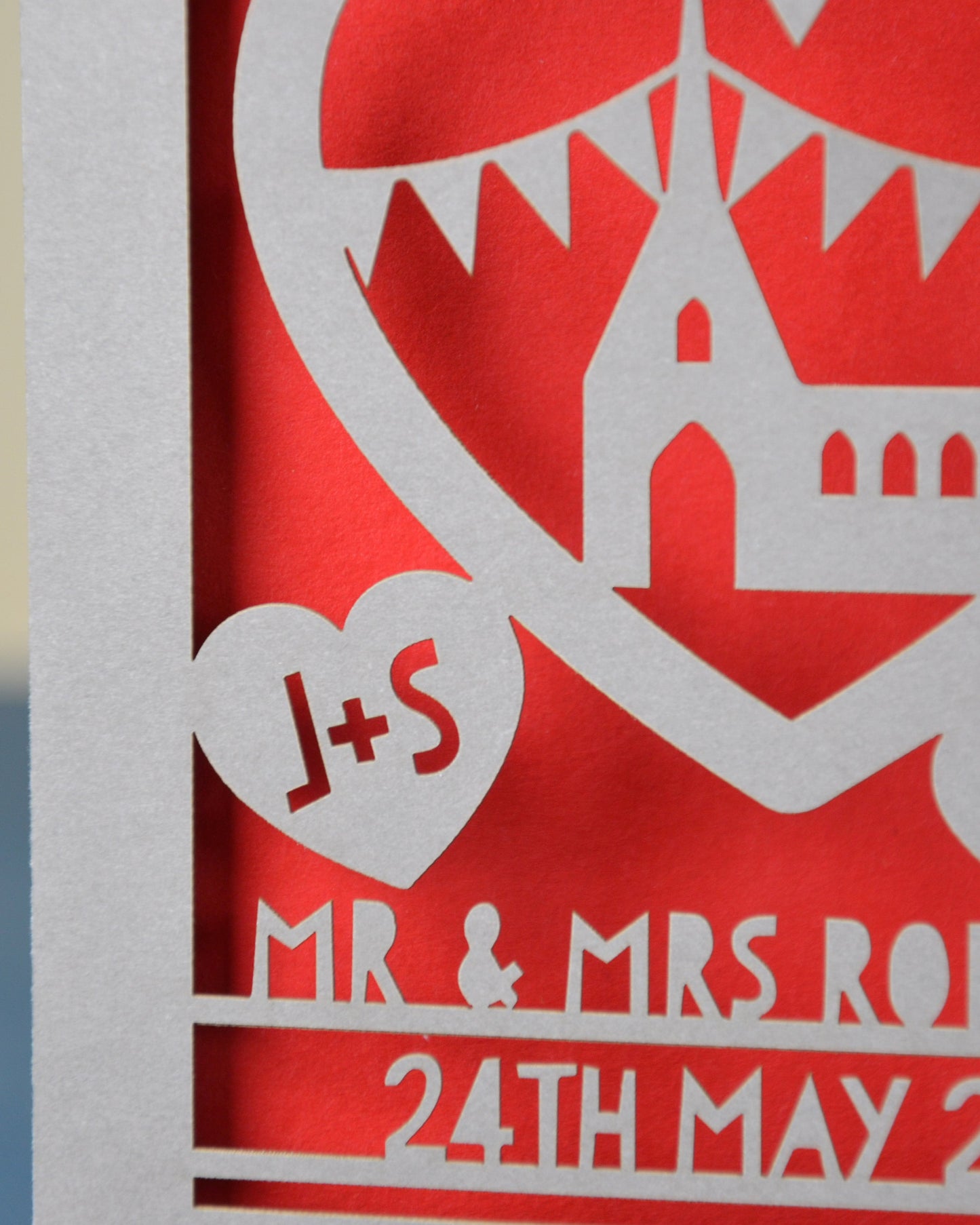 Wedding Day Church Laser Cut Greeting Card