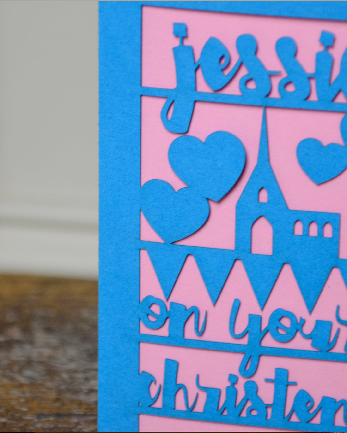 Papercut Christening Card