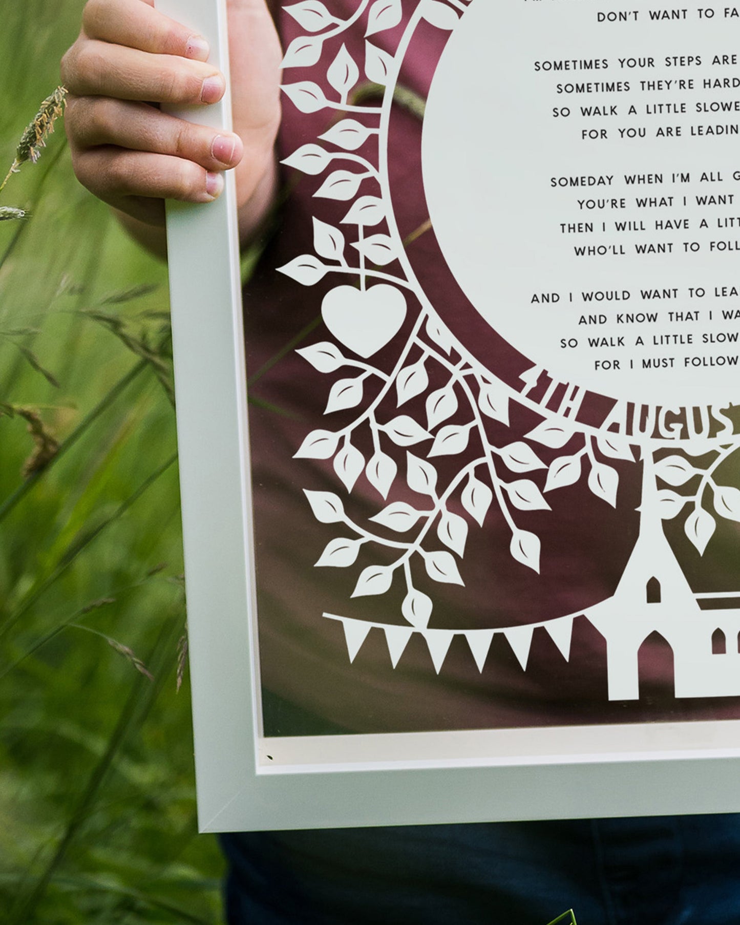 Personalised Christening Reading Poem Papercut