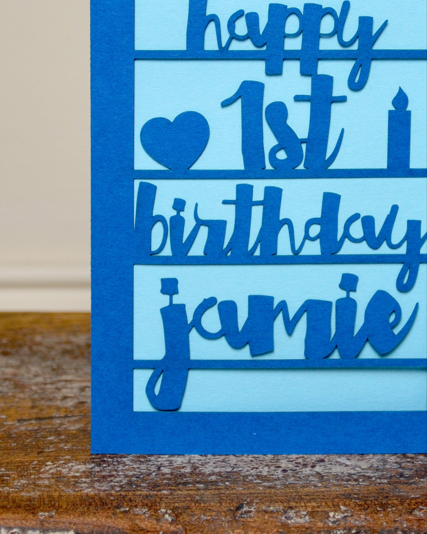 Papercut 1st Birthday Card