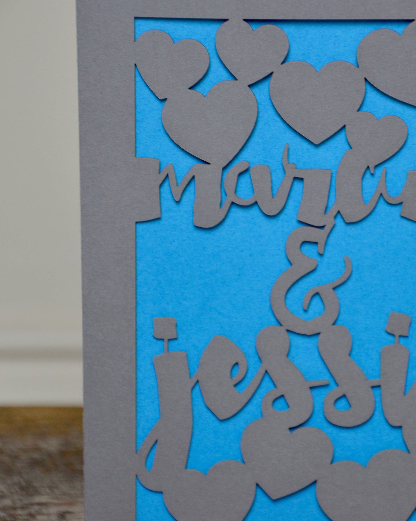 Couples Names Love Papercut Card
