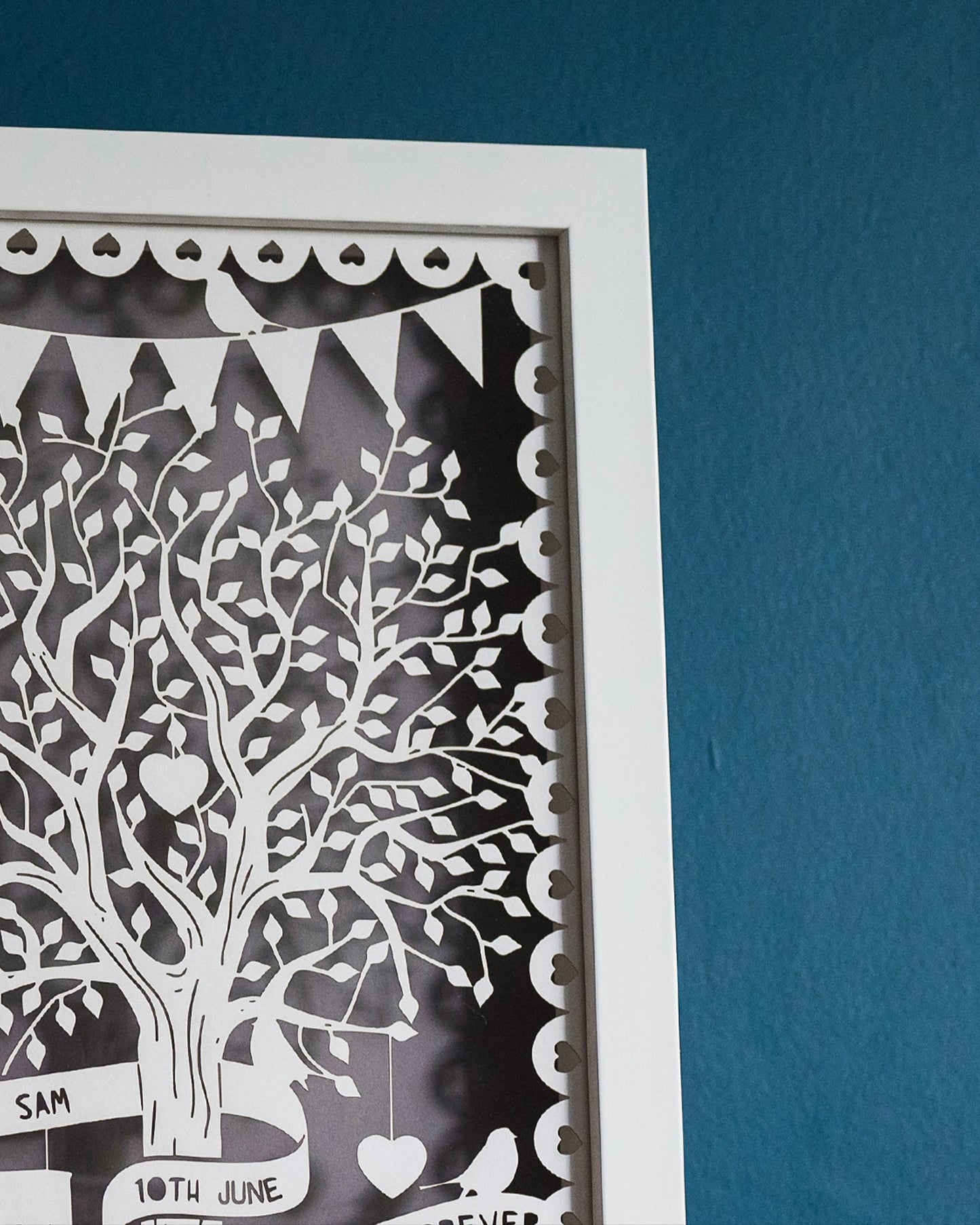 Personalised Love Tree Papercut with Bunting