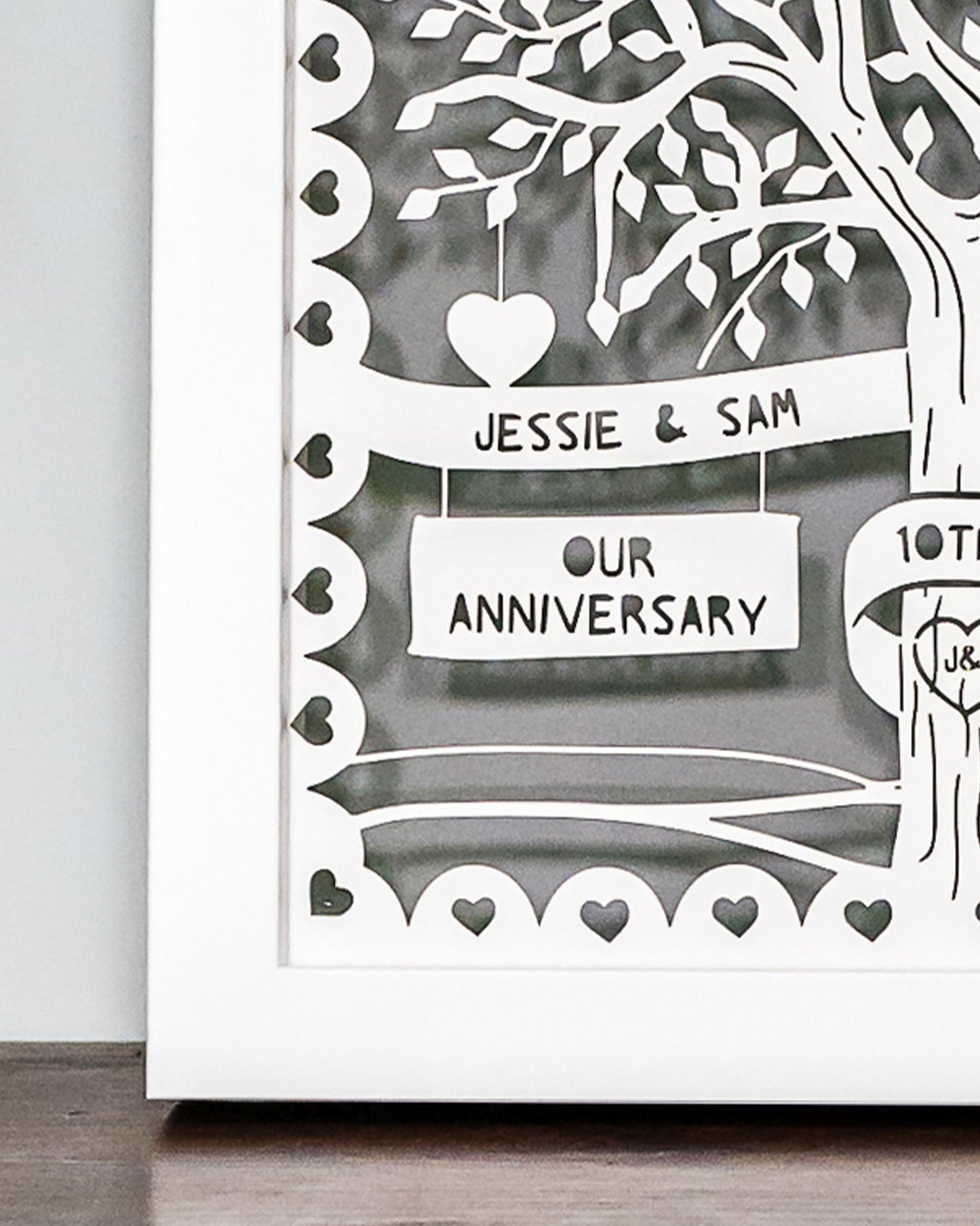 Personalised Love Tree Papercut with Bunting