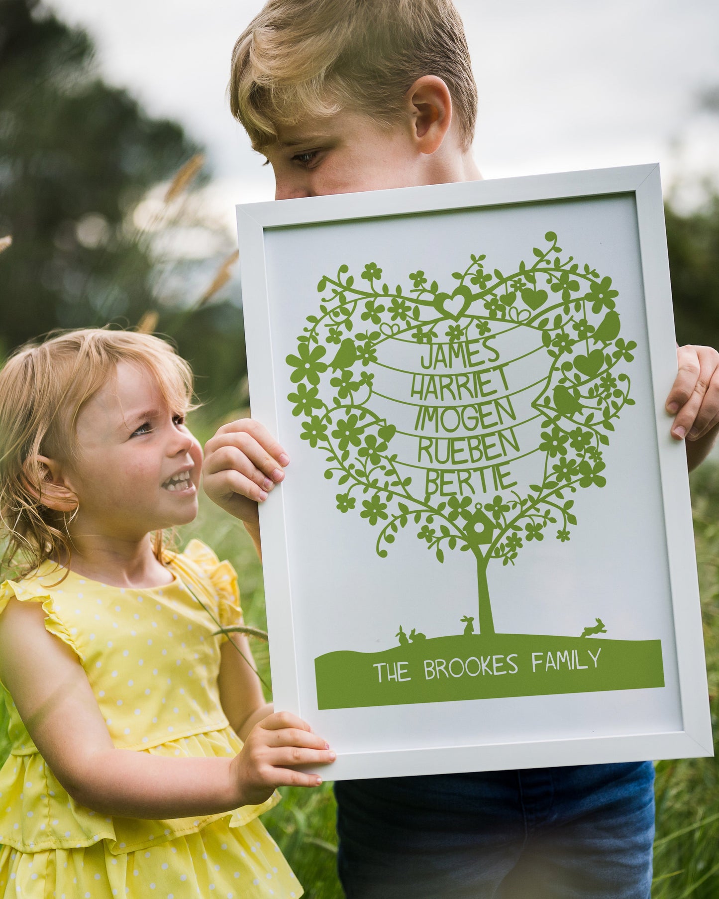 Personalised Heart Tree Print