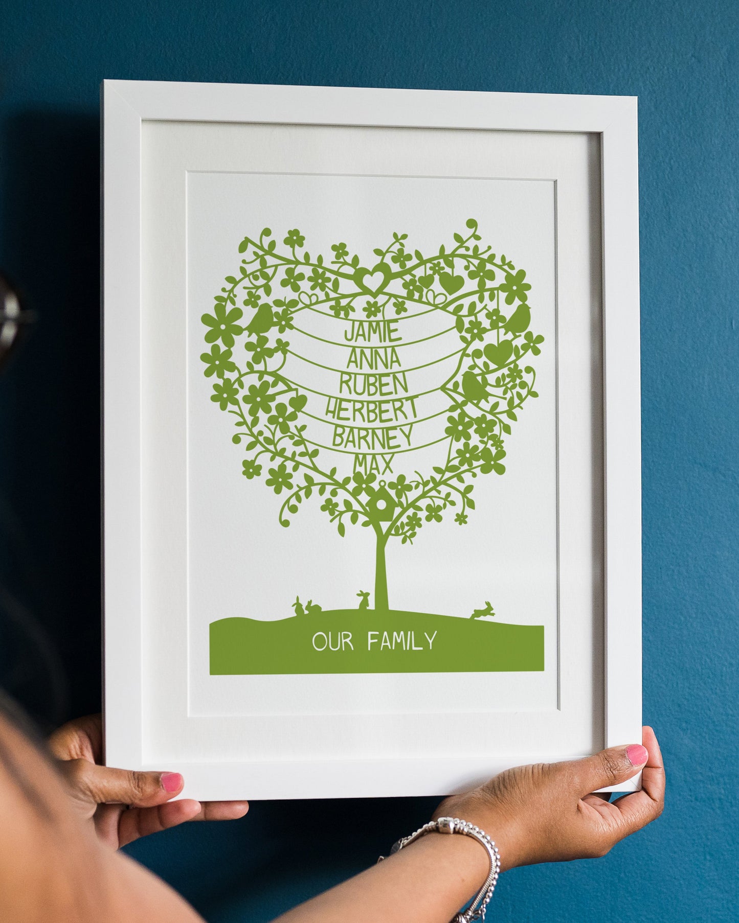 Personalised Heart Tree Print