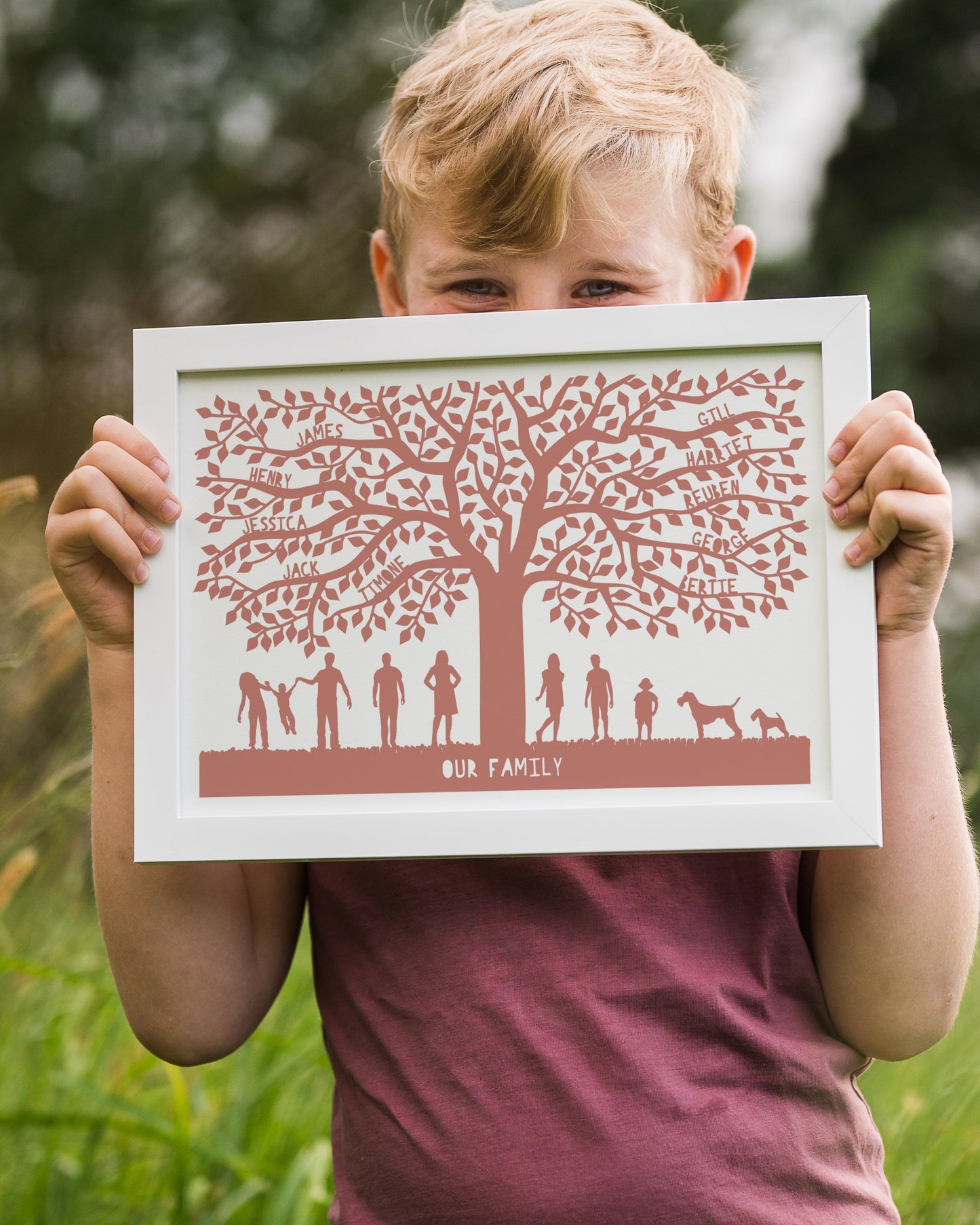 Personalised Family Tree Silhouette Print