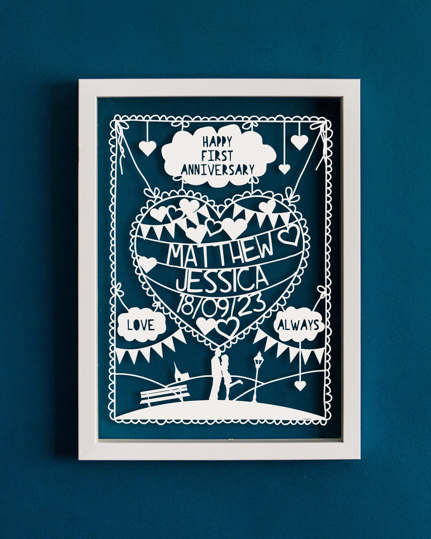 Personalised Romantic Love Papercut