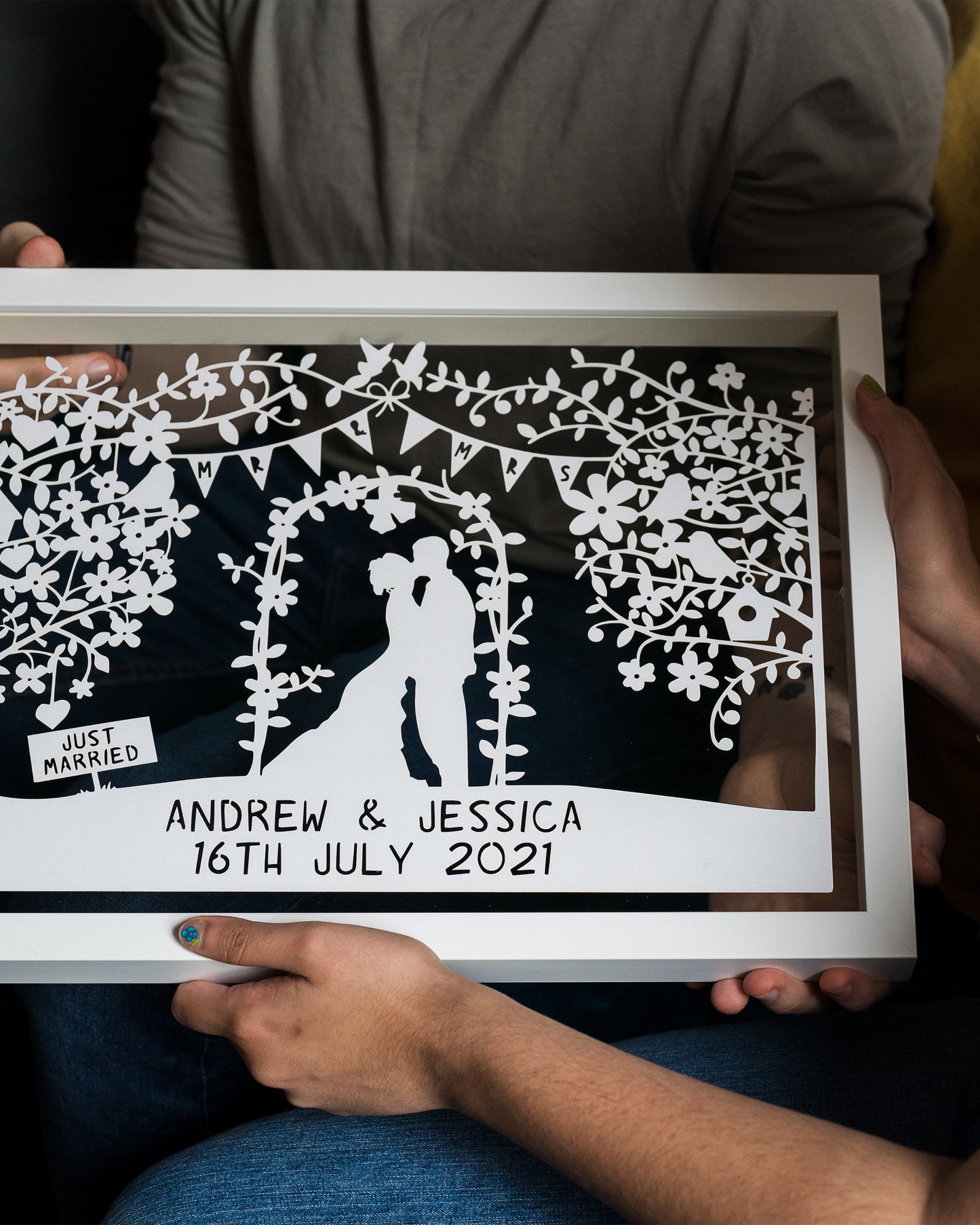 Personalised Silhouette Wedding Papercut