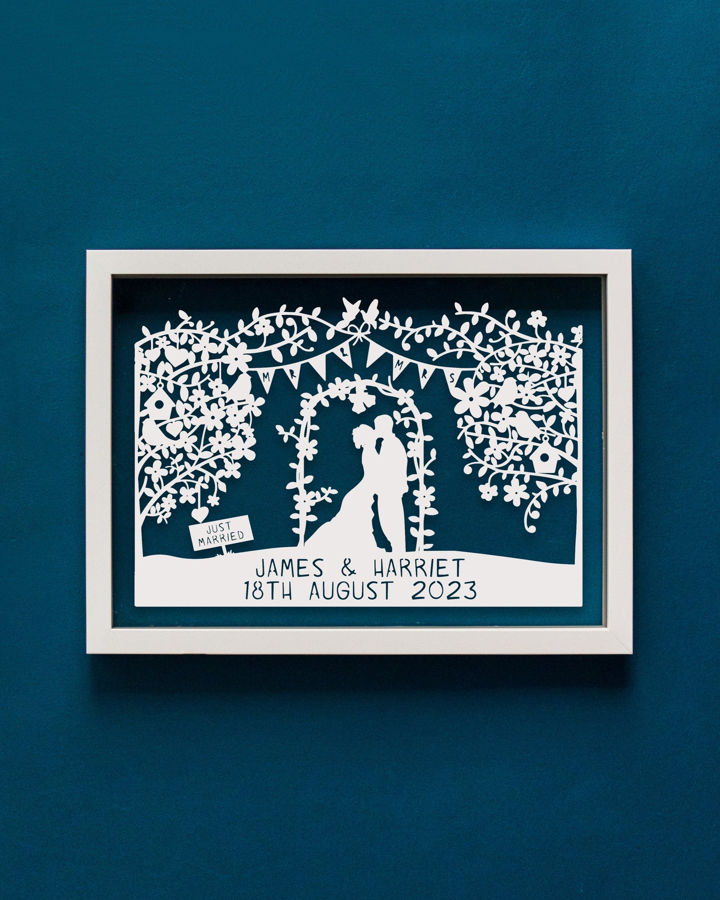 Personalised Silhouette Wedding Papercut