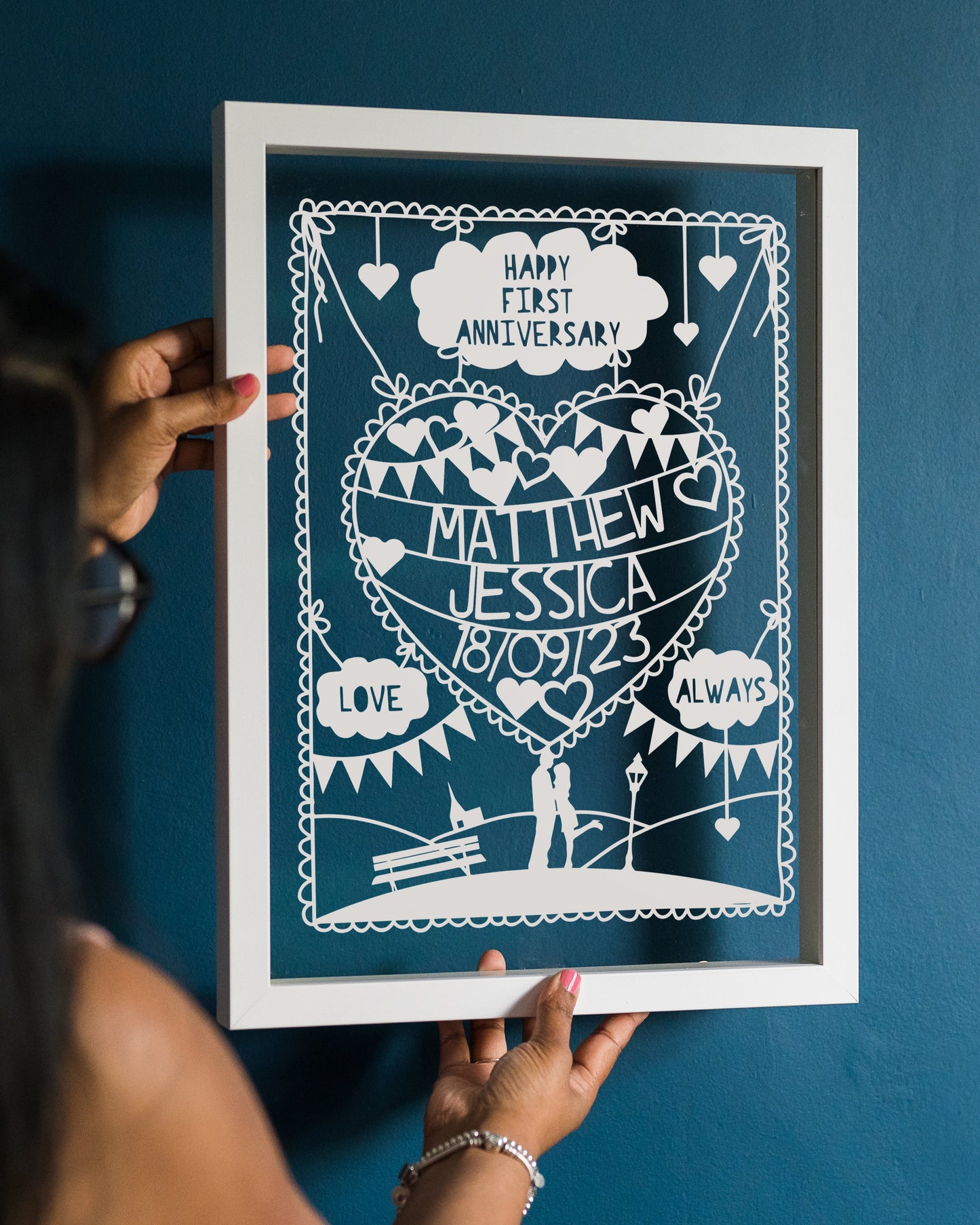 Personalised Romantic Love Papercut