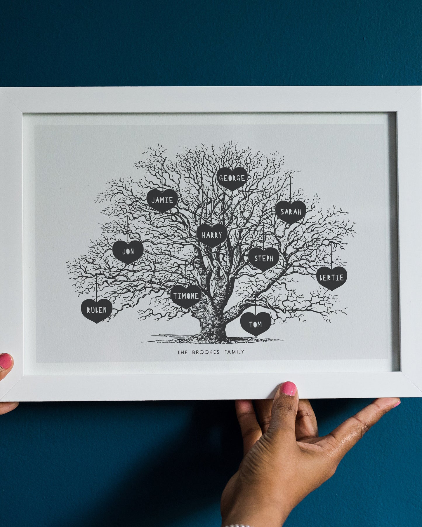 Personalised Vintage Family Tree Drawing Print
