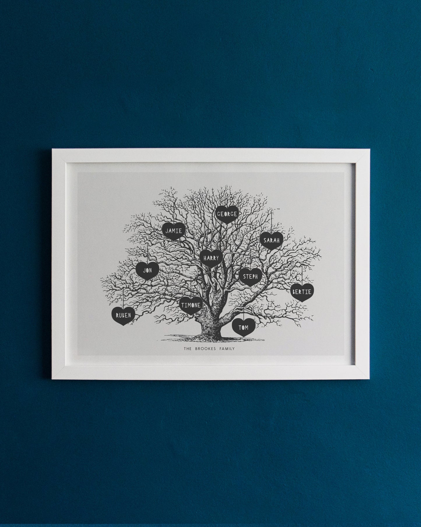 Personalised Vintage Family Tree Drawing Print