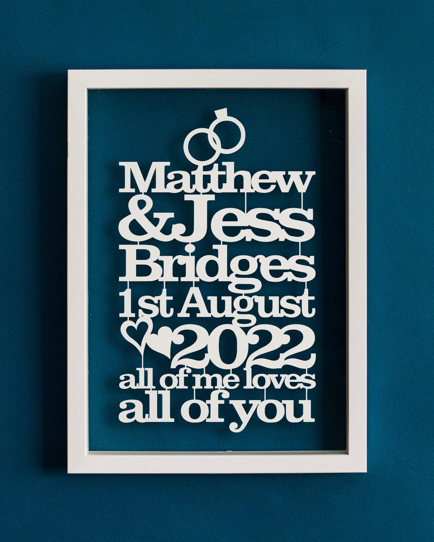 Personalised Wedding or Anniversary Paper Cut