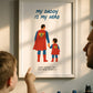Personalised Superhero Daddy And Sidekick Print