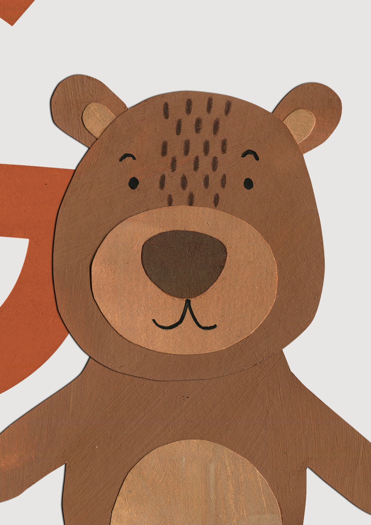 Personalised children's animal initial print