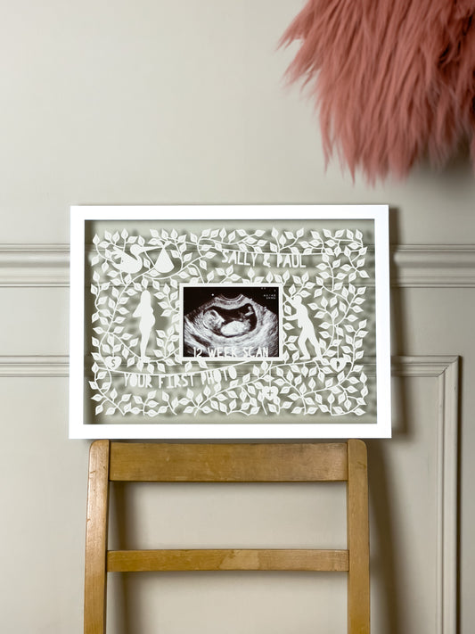 Personalised Baby Scan Papercut