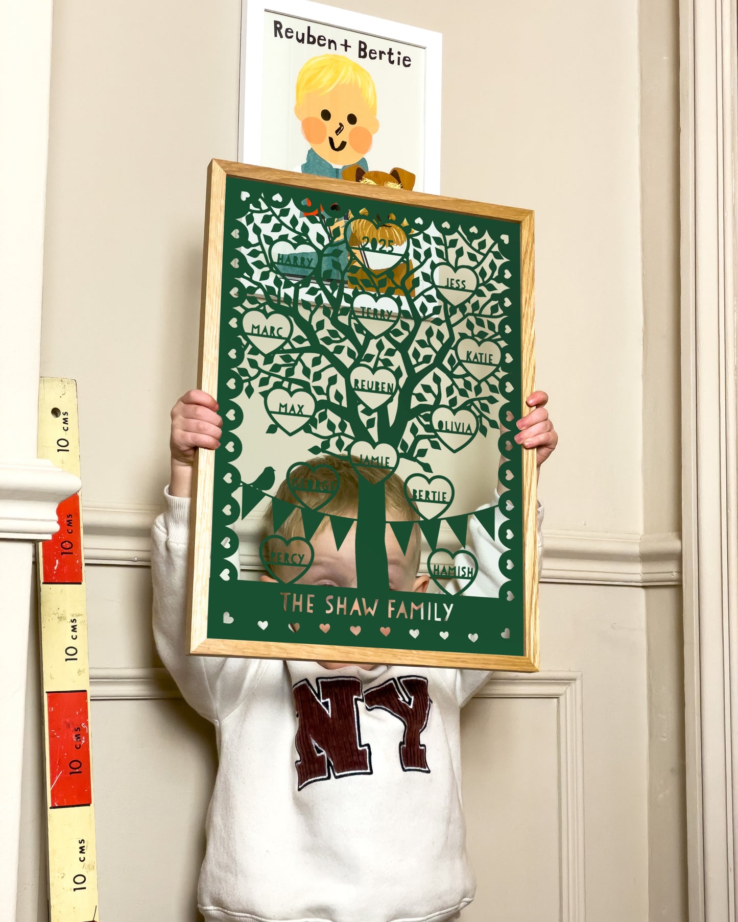 Personalised Family Heart Tree Papercut