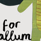 Personalised children's animal initial print