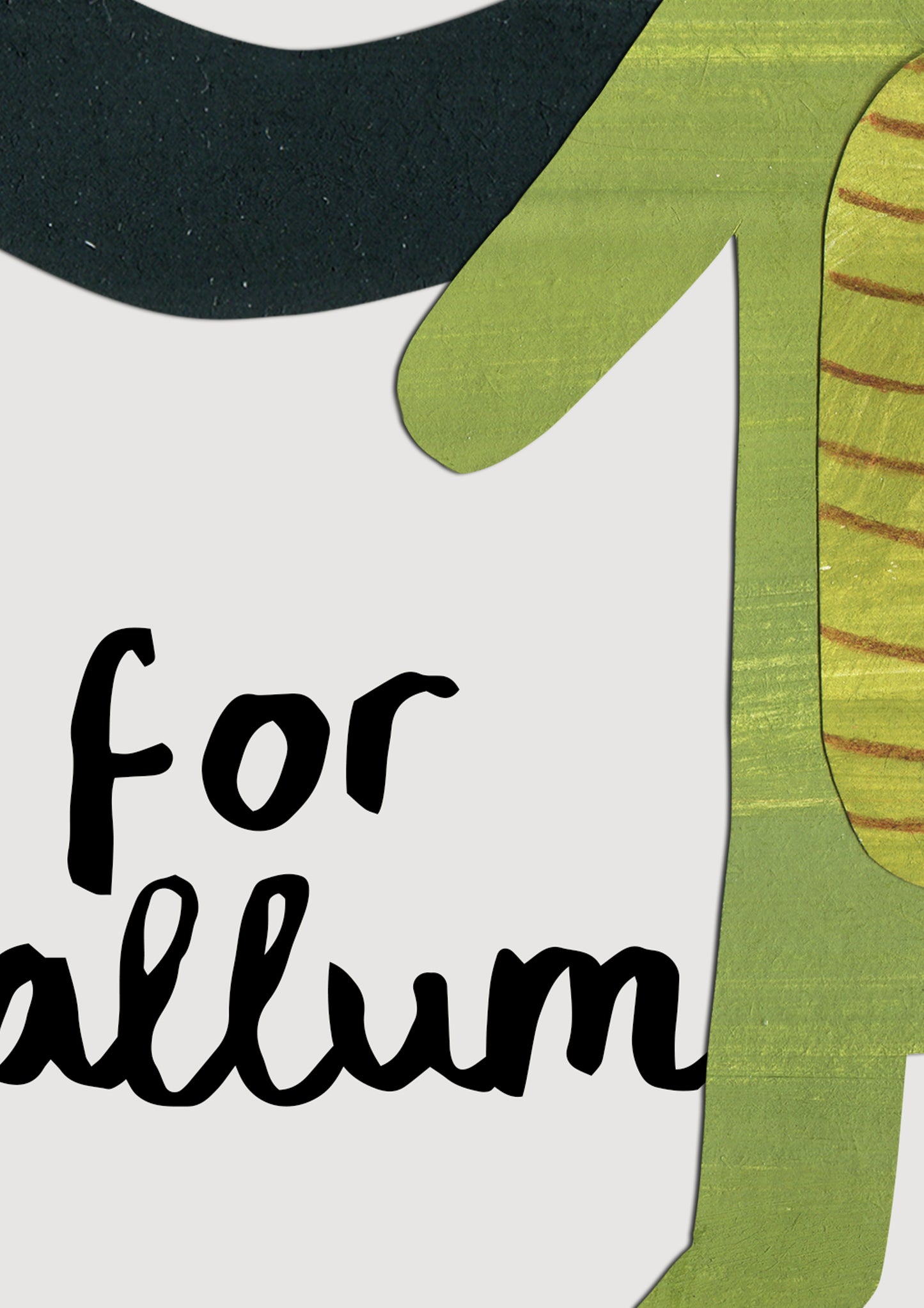 Personalised children's animal initial print