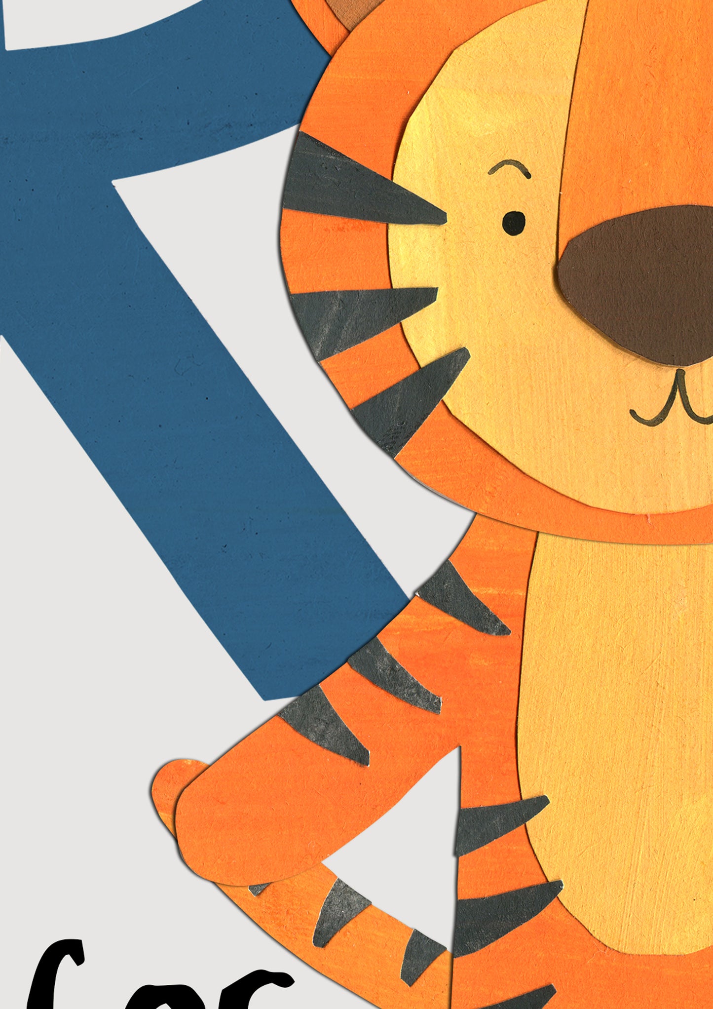 Personalised children's animal initial print