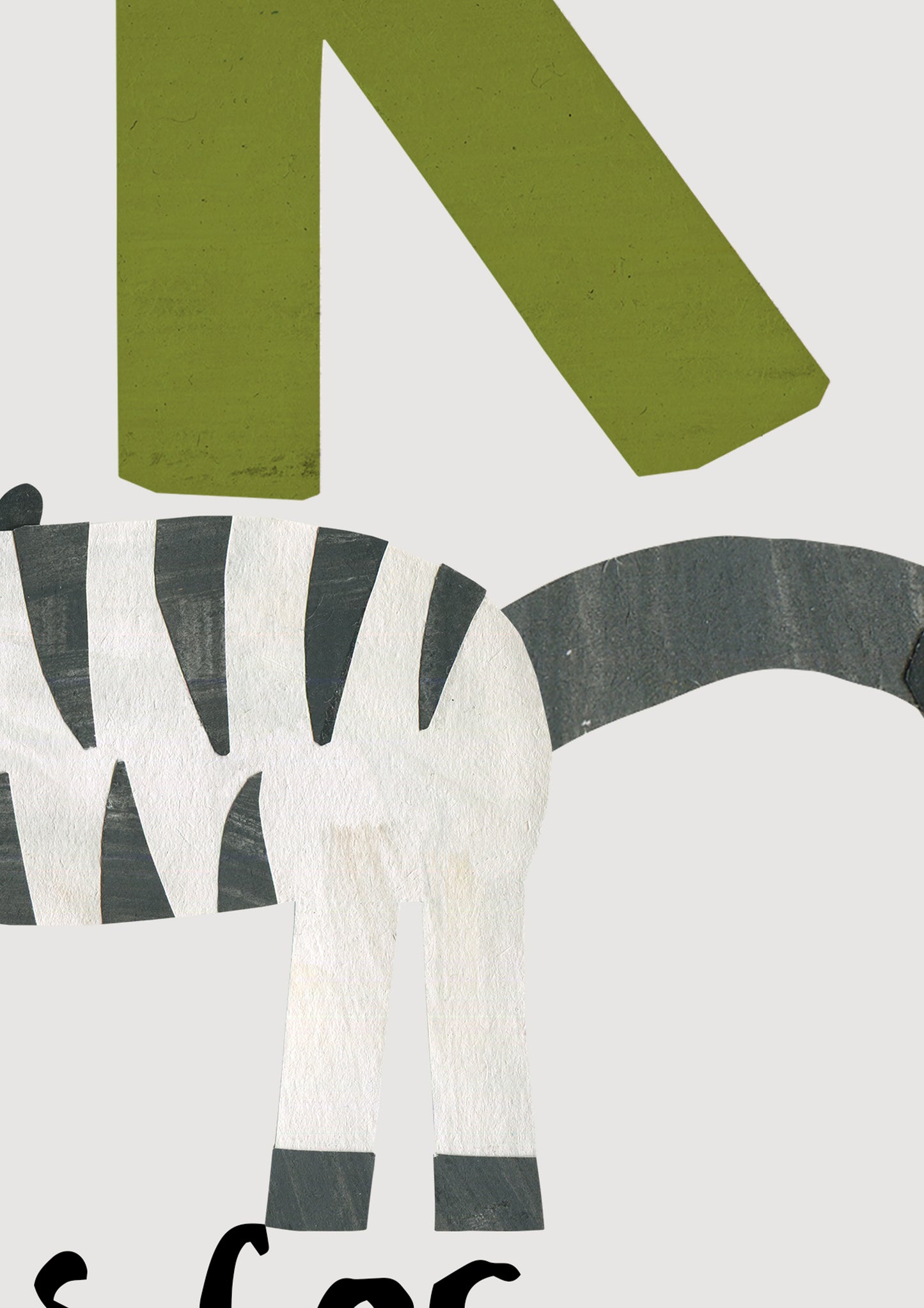 Personalised children's animal initial print
