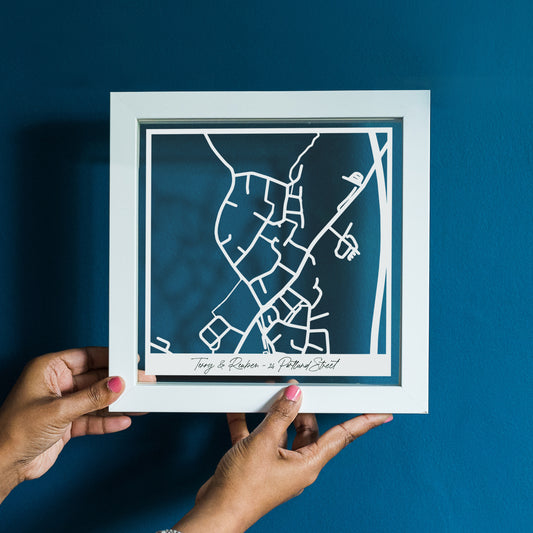 Personalised map location papercut