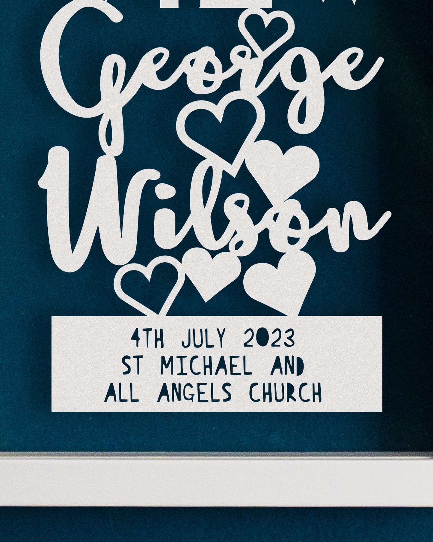 Personalised Christening Wording Papercut