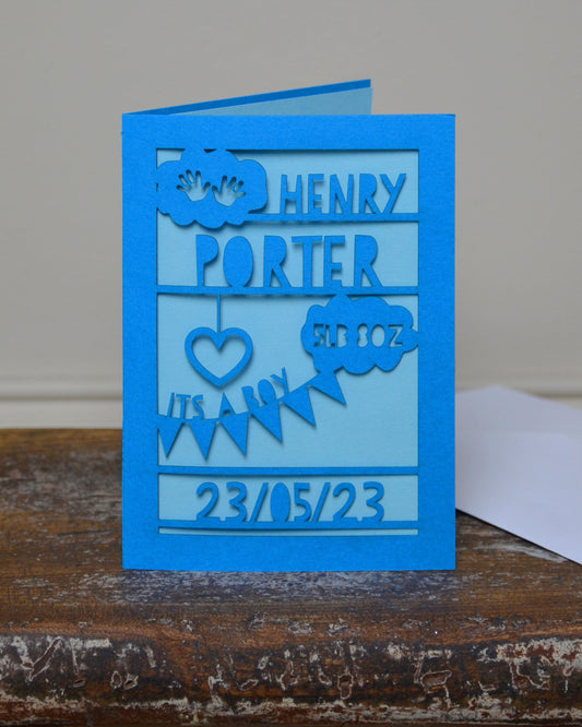 New Baby Laser Cut Greeting Card