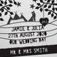 Personalised Wedding Venue Papercut Style Print