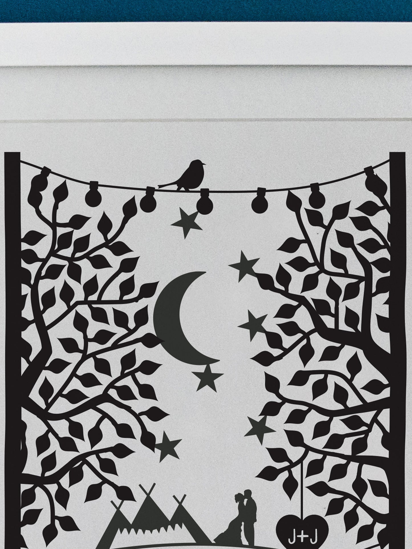 Personalised Wedding Venue Papercut Style Print
