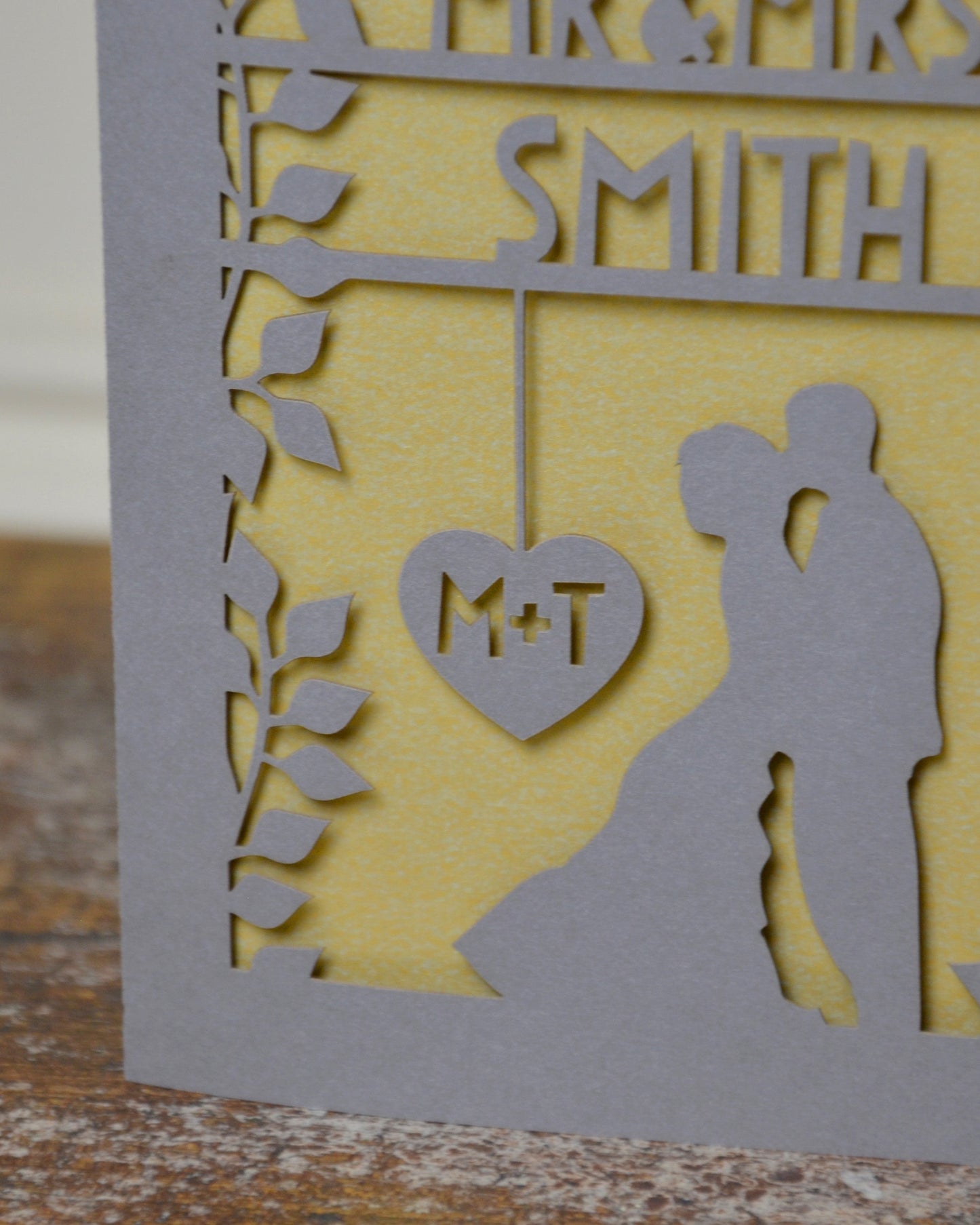 Wedding Day Silhouette Laser Cut Greeting Card
