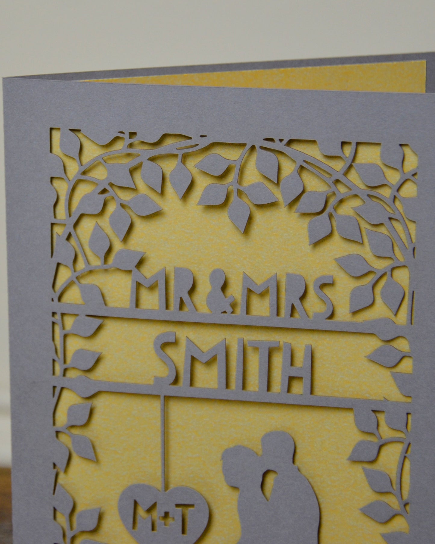 Wedding Day Silhouette Laser Cut Greeting Card