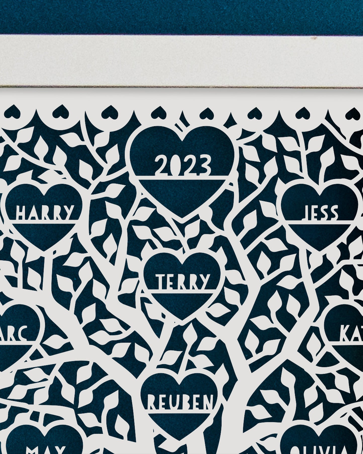 Personalised Family Heart Tree Papercut