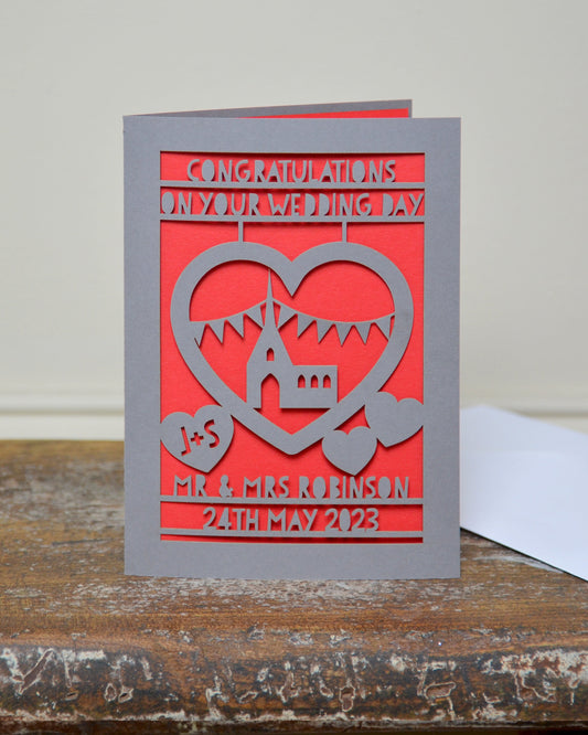 Wedding Day Church Laser Cut Greeting Card