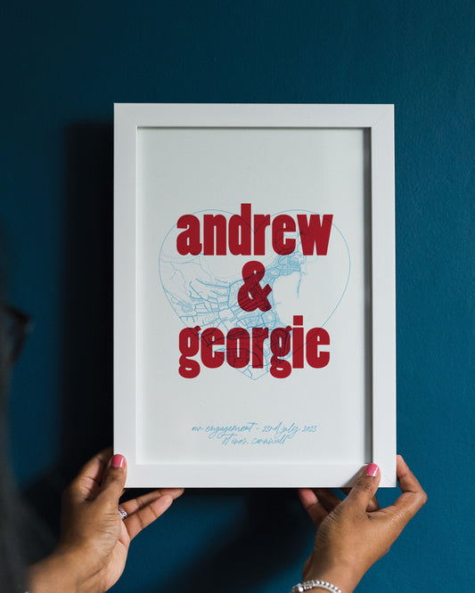 Personalised Map Location Heart Print
